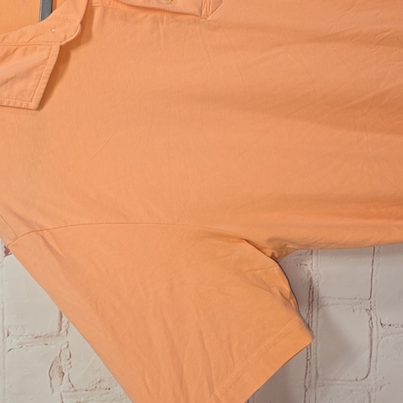 Peter Millar Orange Pocket Polo Shirt Classic Design Seaside Wash Mens Size M - Picture 3 of 11